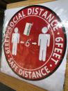 10-Pack 6 Feet Social Distance Stickers Red/White