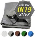 Trademark Suplies Tarp Cover 9X12 Silver/Black Heavy Duty Thick Material, Waterproof, Great for Tarp