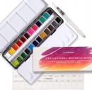 Creativepeak Watercolor Paint Set - 24 Vibrant Pans, 1 Blending Brush and Swatch Card - $14.99 MSRP