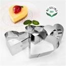 Newline NY Stainless Steel Dessert Rings (4 Pcs) Heart Shape Molded Salads, Pastries - $10.95 MSRP