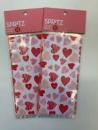 Spritz Valentine's Day Treat Bags 4" x 9" Clear with Pink Hearts and more