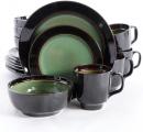 Gibson Elite Bella Galleria 16 Piece Dinnerware Set, Green, Black (101786.16RM) - $62.06 MSRP