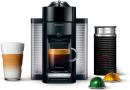 Nespresso Vertuo Coffee and Espresso Machine Bundle with Aeroccino Milk Frother by De'Longhi, Black