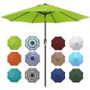 Blissun 9' Outdoor Aluminum Patio Umbrella, Market Striped Umbrella with Push Button - $58.90 MSRP