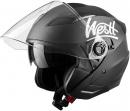 West Jet Capacete de motocicleta de face aberta com viseira de sol