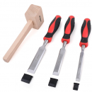 Hi-Spec 4 Piece Hardened Steel Wood Chisel (1/2, 3/4, 1") & Beech Mallet Tool Set Kit- 17,99€