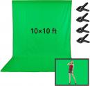 Folong 10x10ft Green Backdrop Polyester Fabric, Non-Reflective Edge, 3 packs -77,97Û PVP