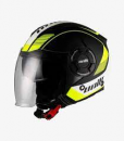 Capacete a jato Unik CJ-11 Wolf preto e amarelo