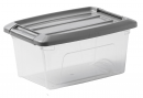 Iris Ohyama New Top Box NTB-5-Lote Cajas Apilables de Almacenamiento, Tranparente/ Gris, 5L