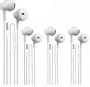 Conjunto de 4 fones de ouvido com fio com microfone e controle de volume, adequados para celulares,