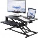 VIVO Height Adjustable 32 inch Stand Up Desk Converter, Quick Sit to Stand Tabletop Dual Monitor