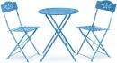 Alpine Corporation MSY100A-BL Chairs Patio Seating, Blue 3-Piece Bistro Set - $92.86 MSRP