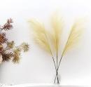 YeaThumb White Faux Pampas Grass Natural Fluffy Large Artificial Flowers, 43"/110cm Bundle of 3