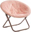 Urban Shop Faux Fur Saucer Chair with Metal Frame, One Size, Blush